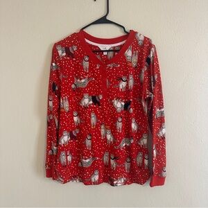 Secret Treasure’s Christmas Cheetah Pajama Top
